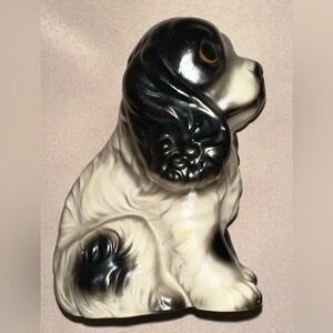 Vintage Chalkware Spaniel Dog Statue Figurine